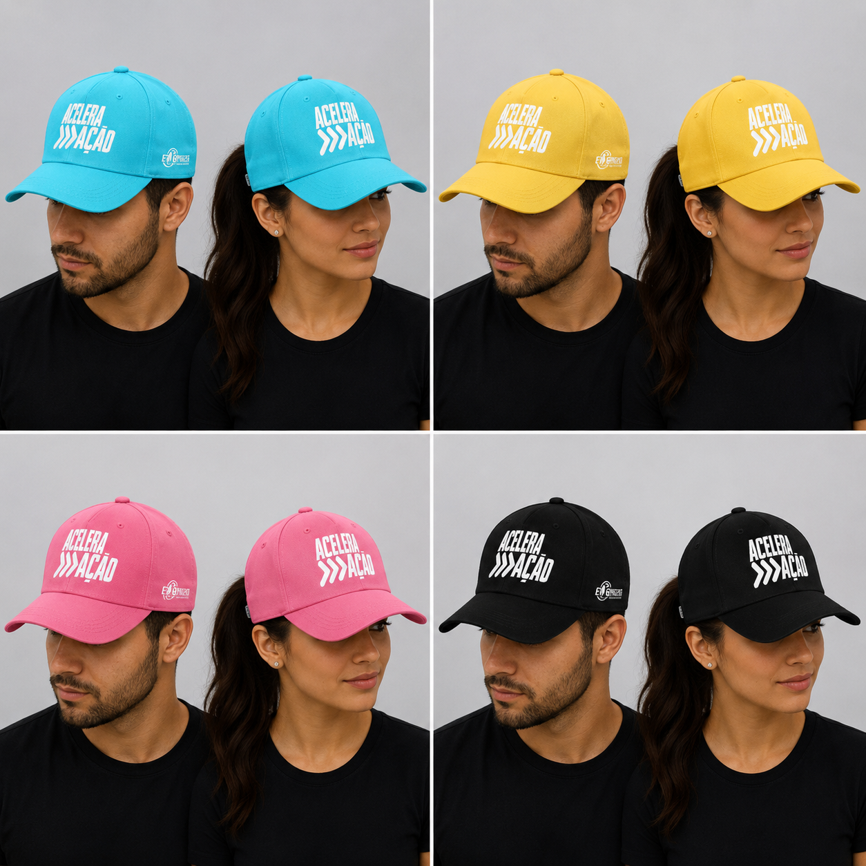 Boné brim (100% algodão) logo silk