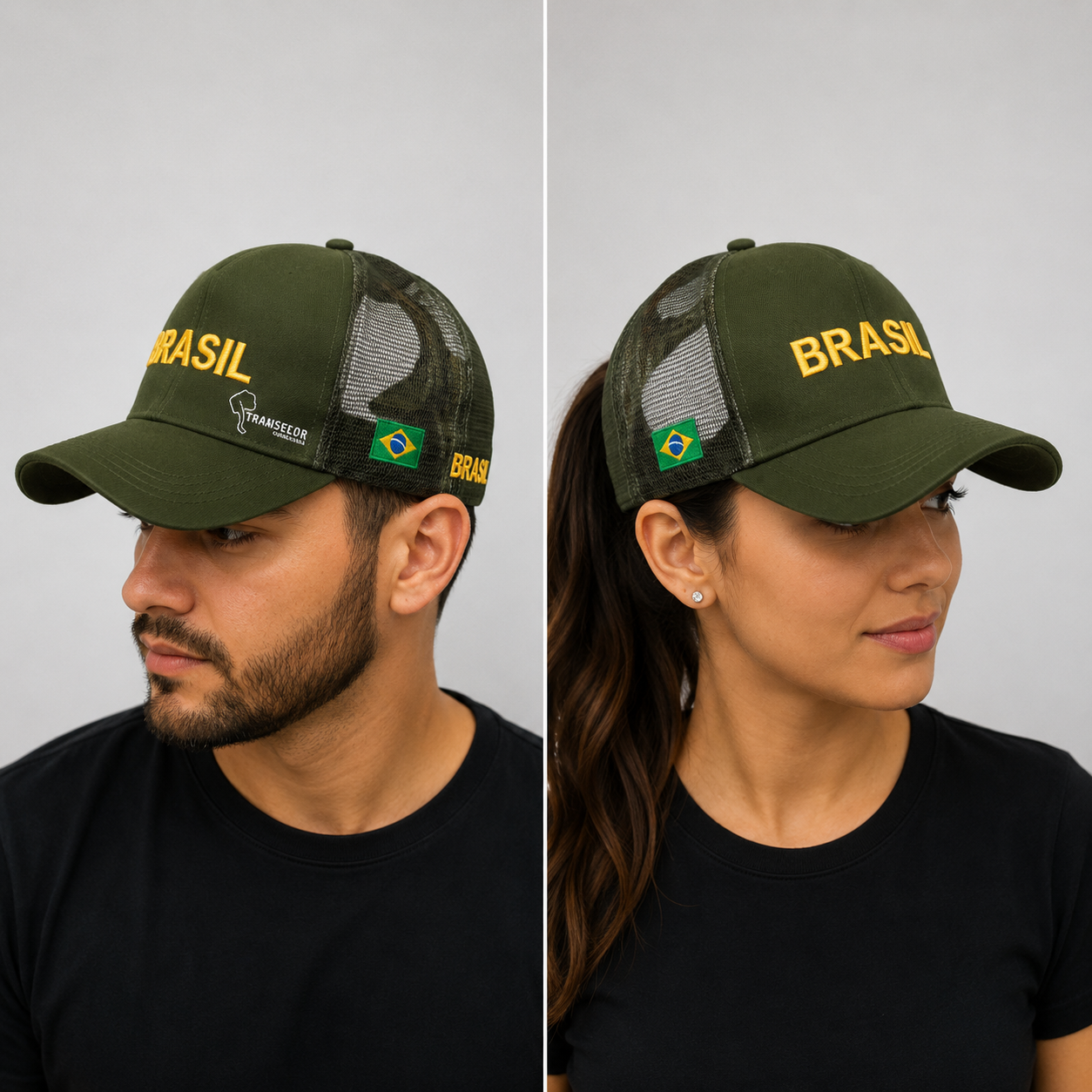 Brim (100% algodão) bordado com tela (Trucker)